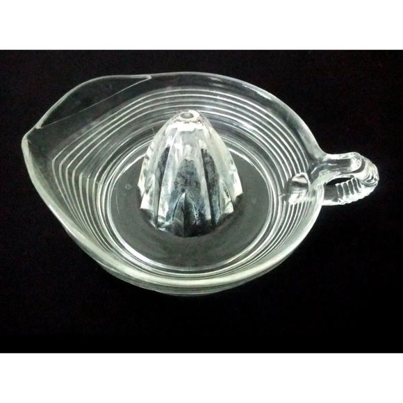 Vtg Clear Depression Glass large Juicer Hand Glass Juicer Bowl Fresh-Squeeze Pou - Picture 1 of 6